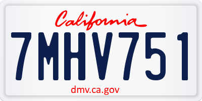 CA license plate 7MHV751