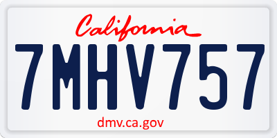 CA license plate 7MHV757