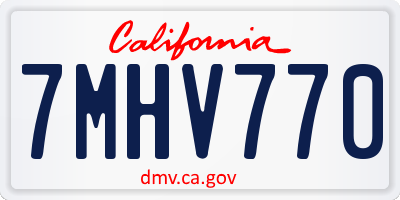 CA license plate 7MHV770