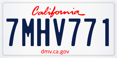 CA license plate 7MHV771
