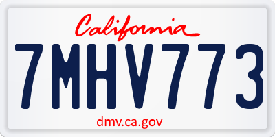 CA license plate 7MHV773