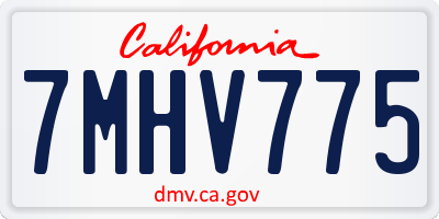 CA license plate 7MHV775