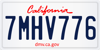 CA license plate 7MHV776