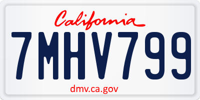 CA license plate 7MHV799