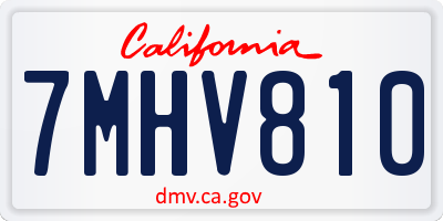 CA license plate 7MHV810