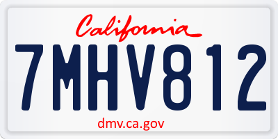 CA license plate 7MHV812