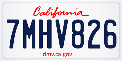 CA license plate 7MHV826