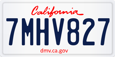 CA license plate 7MHV827