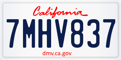CA license plate 7MHV837