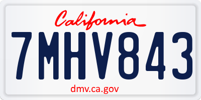 CA license plate 7MHV843