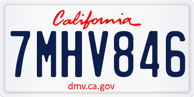 CA license plate 7MHV846