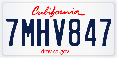CA license plate 7MHV847
