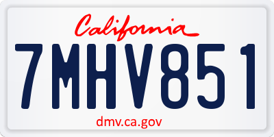 CA license plate 7MHV851