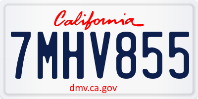 CA license plate 7MHV855