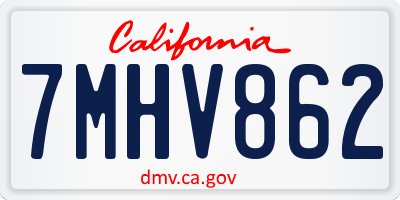 CA license plate 7MHV862