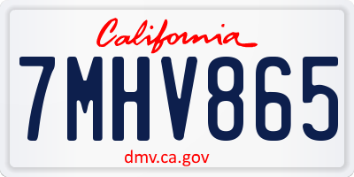 CA license plate 7MHV865