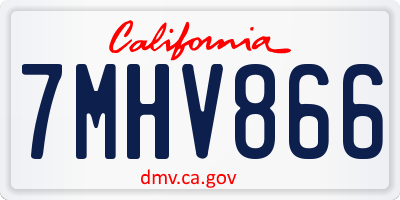 CA license plate 7MHV866