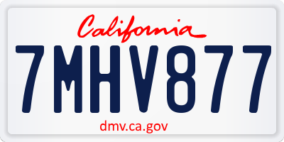 CA license plate 7MHV877
