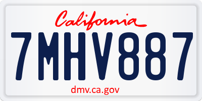 CA license plate 7MHV887