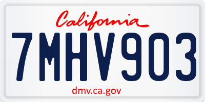 CA license plate 7MHV903