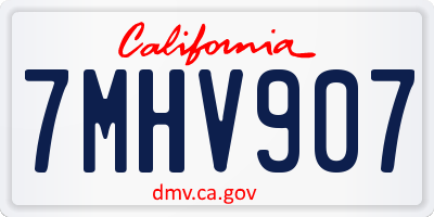 CA license plate 7MHV907