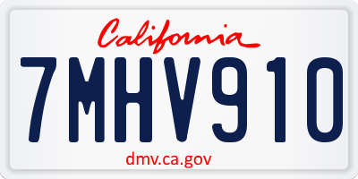 CA license plate 7MHV910