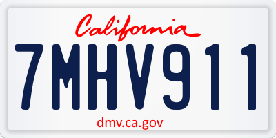 CA license plate 7MHV911