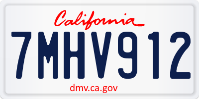 CA license plate 7MHV912
