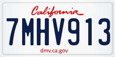 CA license plate 7MHV913