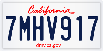 CA license plate 7MHV917
