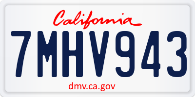 CA license plate 7MHV943