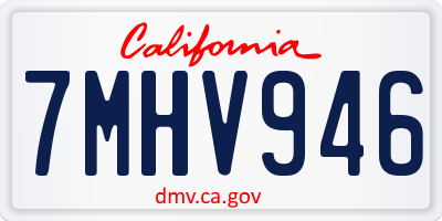 CA license plate 7MHV946