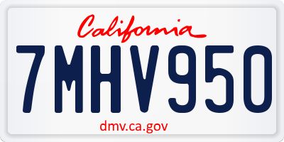 CA license plate 7MHV950