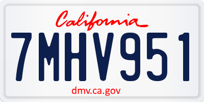 CA license plate 7MHV951