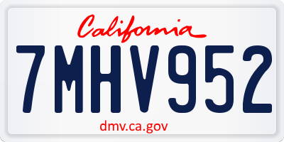CA license plate 7MHV952