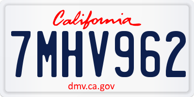 CA license plate 7MHV962