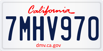 CA license plate 7MHV970