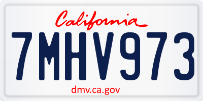 CA license plate 7MHV973
