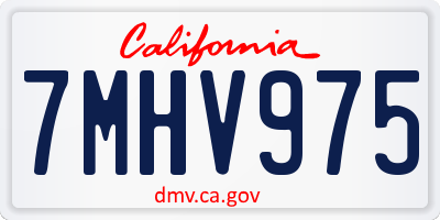 CA license plate 7MHV975
