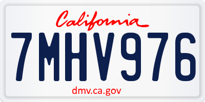 CA license plate 7MHV976