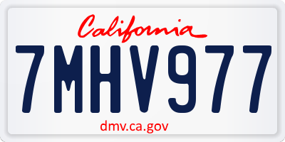 CA license plate 7MHV977