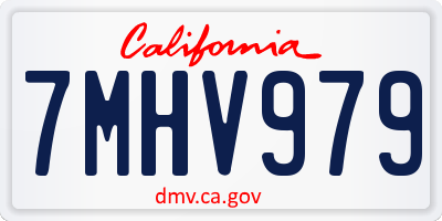 CA license plate 7MHV979