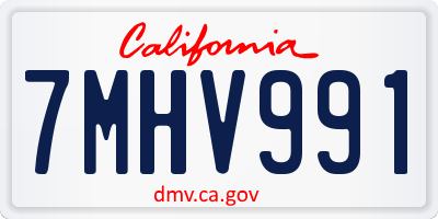 CA license plate 7MHV991