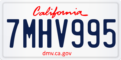 CA license plate 7MHV995