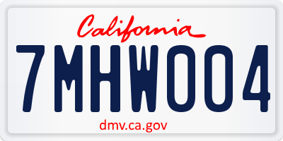 CA license plate 7MHW004