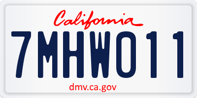 CA license plate 7MHW011