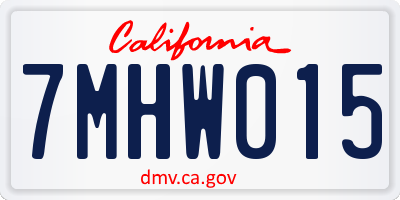CA license plate 7MHW015