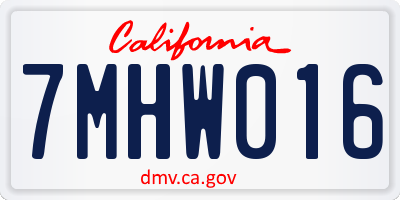 CA license plate 7MHW016