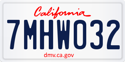 CA license plate 7MHW032