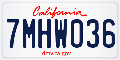 CA license plate 7MHW036